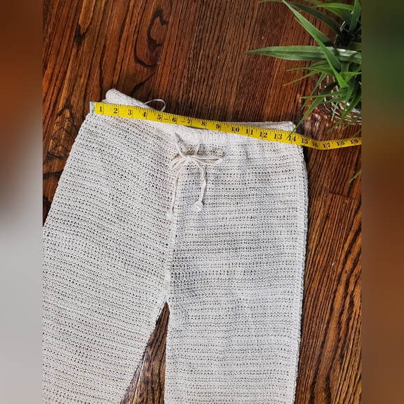 Revolve Solitaire Women's Casual Cream Crochet Pant Set Sizw M - Picture 15 of 16